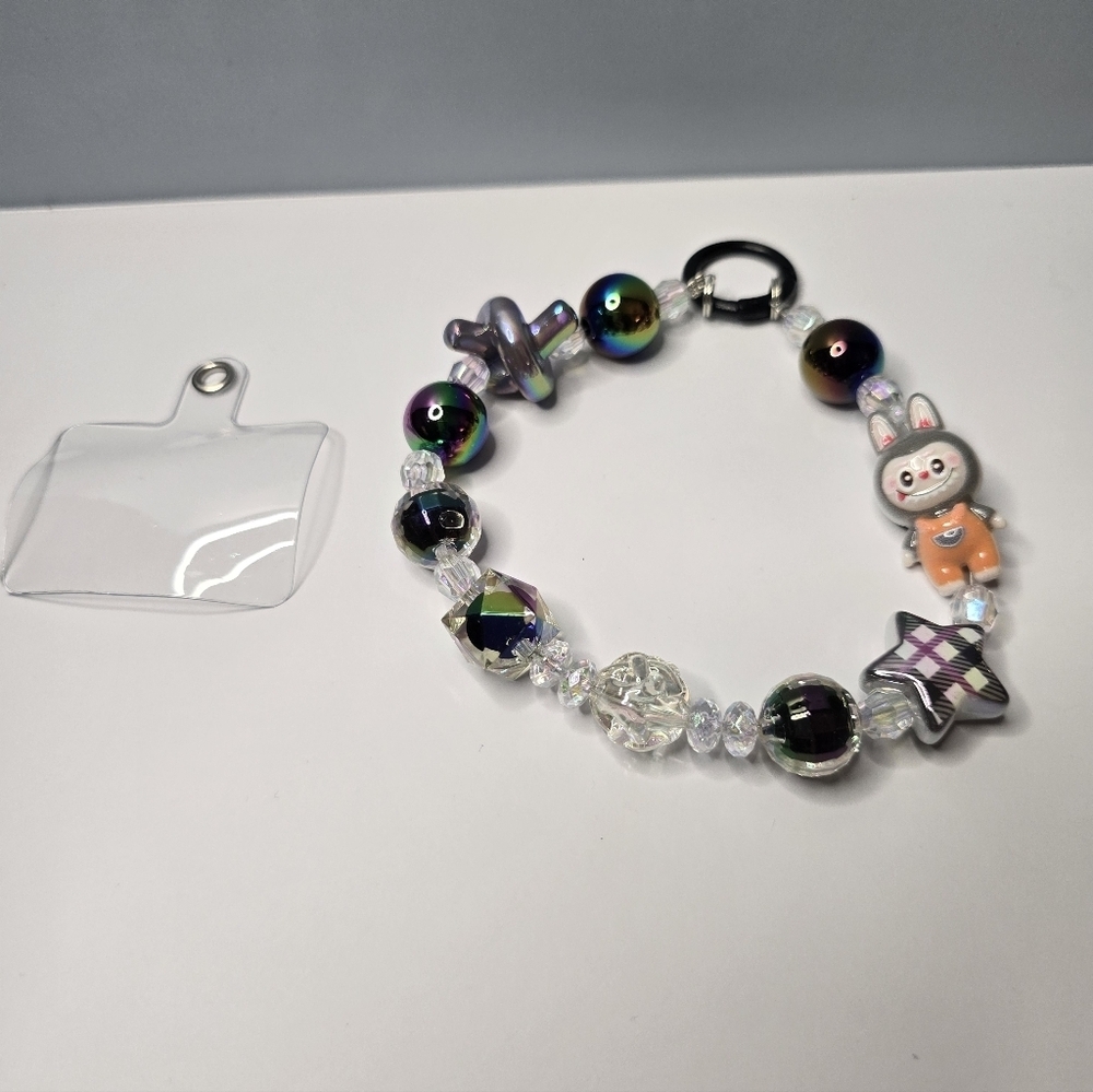 Multi-Colored Beaded Phone Charm